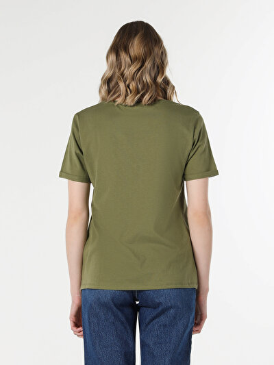 Image de T-shirt À Manches Courtes Kaki Regular Fit Femme
