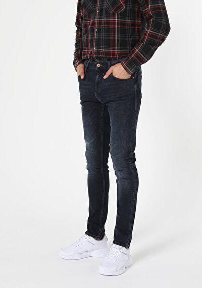 Image de 044 Karl Pantalon Bleu Foncé Straight Leg En Straight Fit Homme