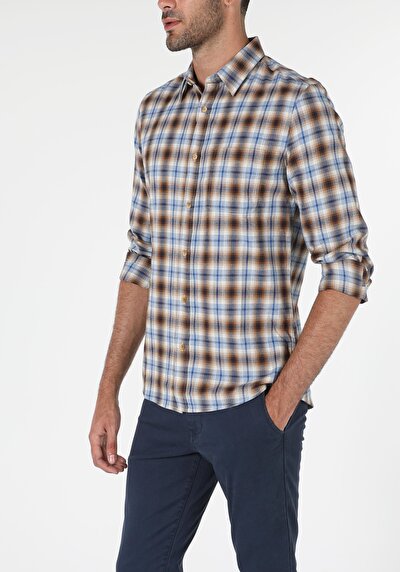Image de Chemise À Manches Longues Blanc Slim Fit   Homme