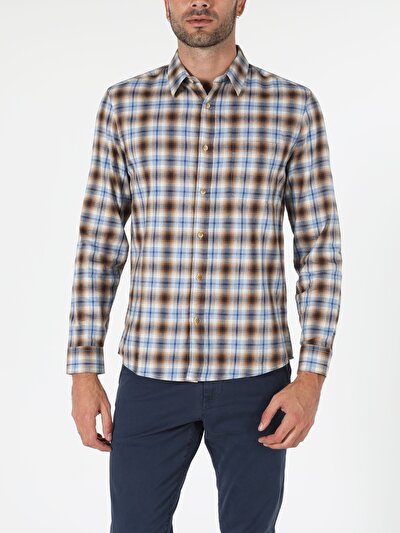 Image de Chemise À Manches Longues Blanc Slim Fit   Homme