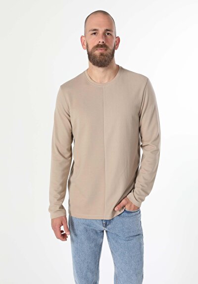 Image de T-shirt À Manches Longues Beige Regular Fit  Homme