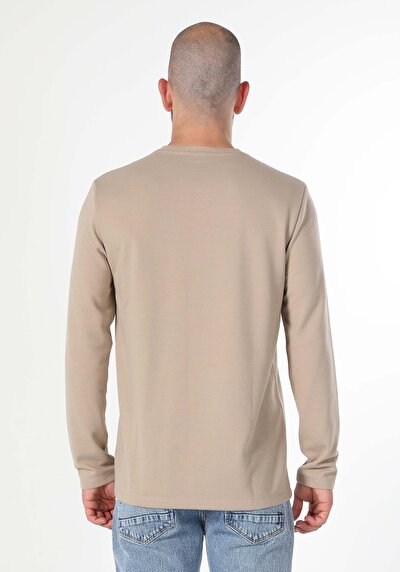 Image de T-shirt À Manches Longues Beige Regular Fit  Homme
