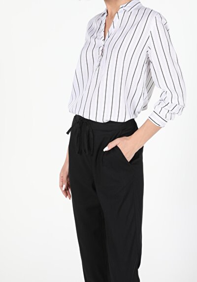 Image de Chemisier À Manches Longues Blanc Regular Fit Femme