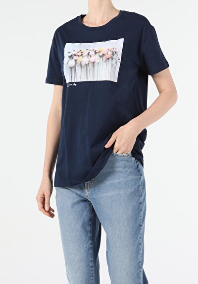 Image de T-shirt À Manches Courtes Marine Regular Fit Femme