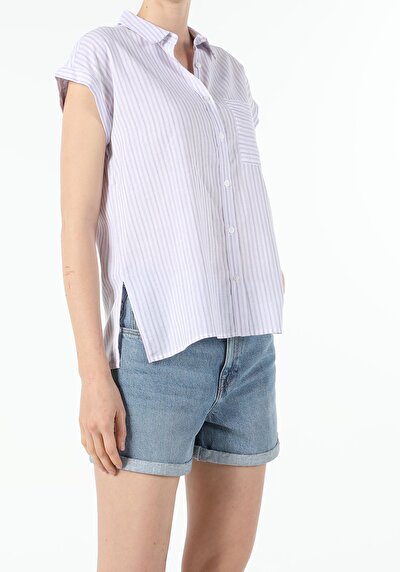 Image de Chemise À Manches Courtes Blanc Regular Fit Femme