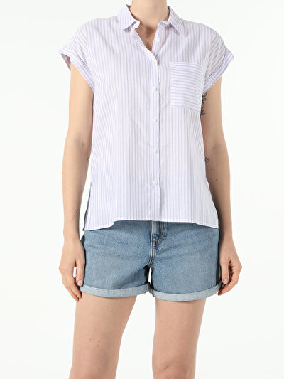 Image de Chemise À Manches Courtes Blanc  Regular Fit Femme
