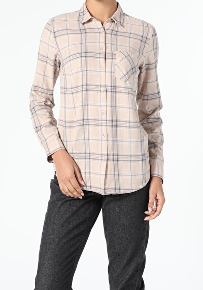 Image de Chemise À Manches Longues Beige Regular Fit   Femme