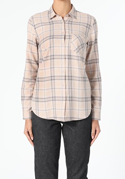 Image de Chemise À Manches Longues Beige Regular Fit   Femme