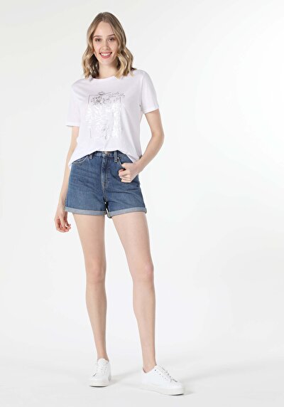 Image de T-shirt À Manches Courtes Blanc Regular Fit Femme