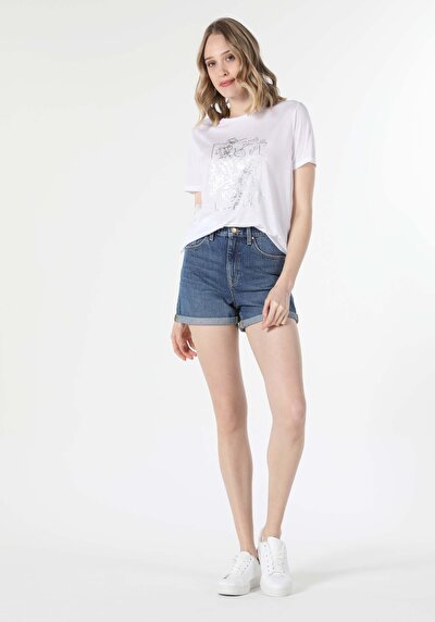Image de T-shirt À Manches Courtes Blanc Regular Fit  Femme