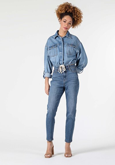Afficher les détails de Veste De Blazer Bleu Oversize Fit   Femme