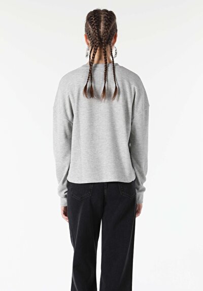 Image de T-shirt À Manches Longues Gris Comfort Fit  Femme
