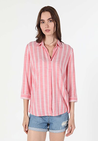 Image de Chemisier À Manches Longues Corail Regular Fit Femme
