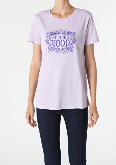 Image de T-shirt À Manches Courtes Violet Regular Fit  Femme