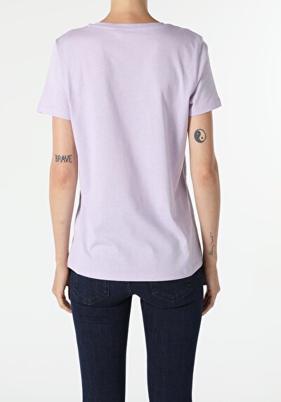Image de T-shirt À Manches Courtes Violet Regular Fit  Femme
