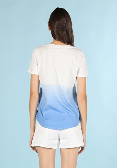 Image de T-shirt À Manches Courtes Bleu Regular Fit Femme