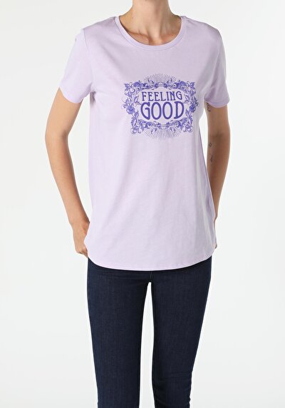 Image de T-shirt À Manches Courtes Violet Regular Fit  Femme