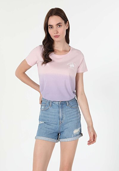 Image de T-shirt À Manches Courtes Rose Regular Fit Femme