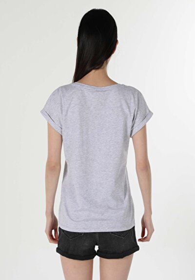 Image de T-shirt À Manches Courtes Gris Regular Fit Femme