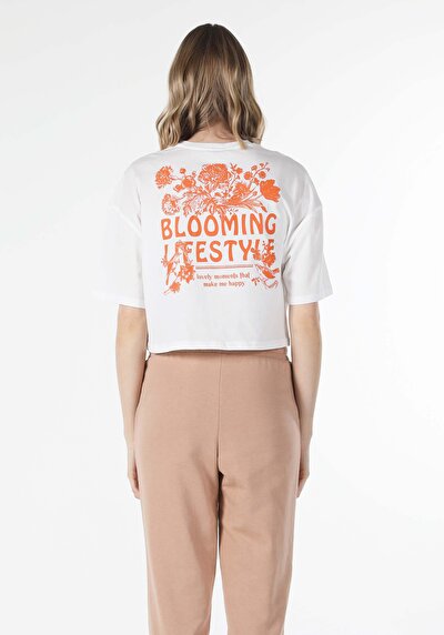 Image de T-shirt À Manches Courtes Blanc Comfort Fit Femme
