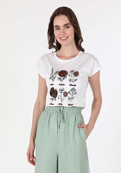 Image de T-shirt À Manches Courtes Blanc Regular Fit  Femme