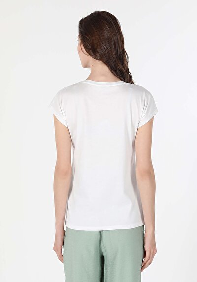 Image de T-shirt À Manches Courtes Blanc Regular Fit Femme