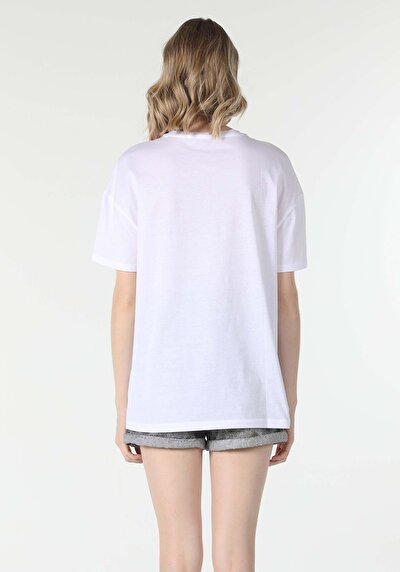 Image de T-shirt À Manches Courtes Blanc Comfort Fit Femme