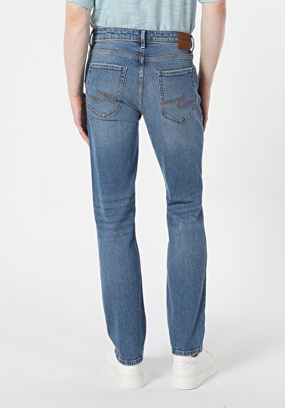 Image de 045 David Pantalon Bleu Straight Leg En Regular Fit Homme