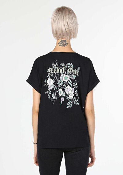 Image de T-shirt À Manches Courtes Noir Femme