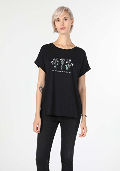 Image de T-shirt À Manches Courtes Noir Femme