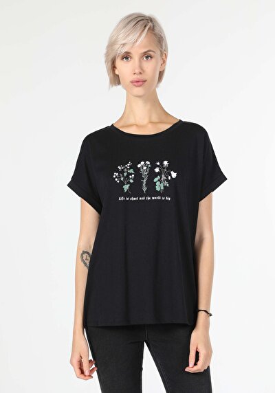 Image de T-shirt À Manches Courtes Noir   Femme