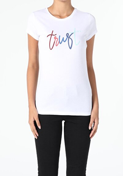 Image de T-shirt À Manches Courtes Blanc Slim Fit  Femme