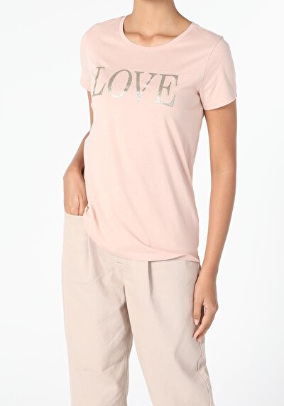 Image de T-shirt À Manches Courtes Rose Regular Fit  Femme