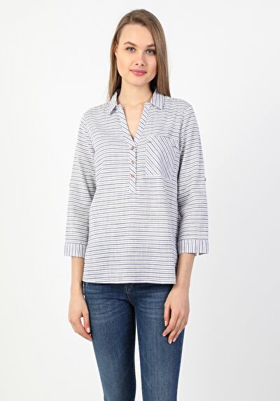Image de Chemise À Manches Longues Bleu Blouse   Femme