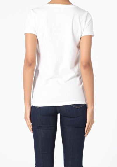 Image de T-shirt À Manches Courtes Blanc Regular Fit Femme