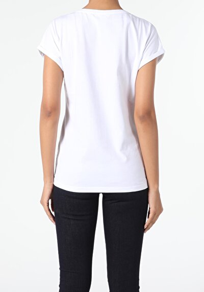 Image de T-shirt À Manches Courtes Blanc Regular Fit  Femme