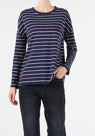 Image de T-shirt À Manches Longues Marine Regular Fit  Femme