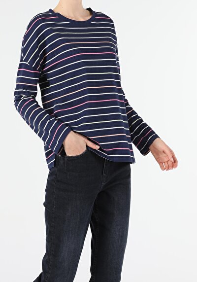 Image de T-shirt À Manches Longues Marine Regular Fit  Femme