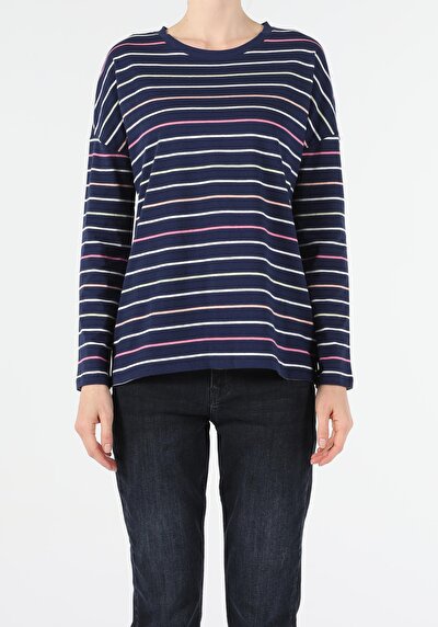 Image de T-shirt À Manches Longues Marine Regular Fit  Femme