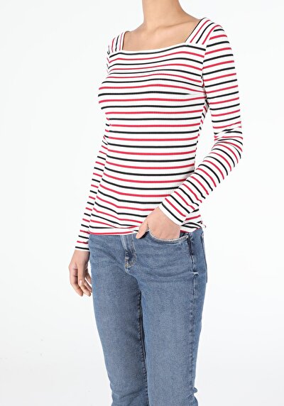 Image de T-shirt À Manches Longues Multicolou Slim Fit  Femme