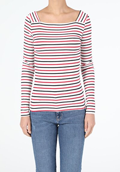 Image de T-shirt À Manches Longues Multicolou Slim Fit  Femme