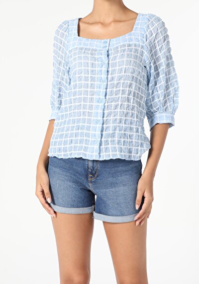 Image de Chemise À Manches Longues Bleu Regular Fit Femme