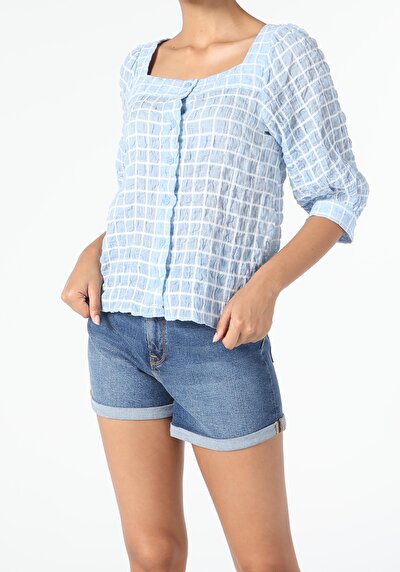Image de Chemise À Manches Longues Bleu Regular Fit   Femme