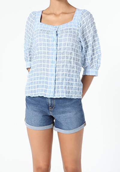 Image de Chemise À Manches Longues Bleu Regular Fit   Femme