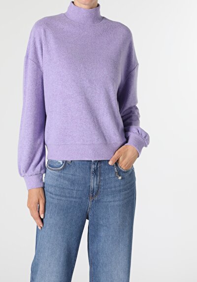 Afficher les détails de T-shirt À Manches Longues Violet Regular Fit  Femme