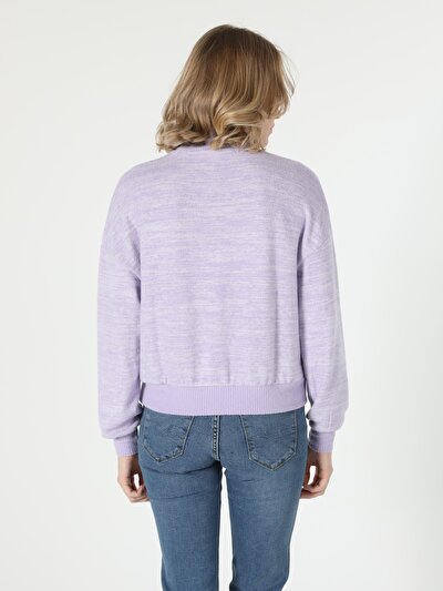 Afficher les détails de T-shirt À Manches Longues Violet Regular Fit  Femme