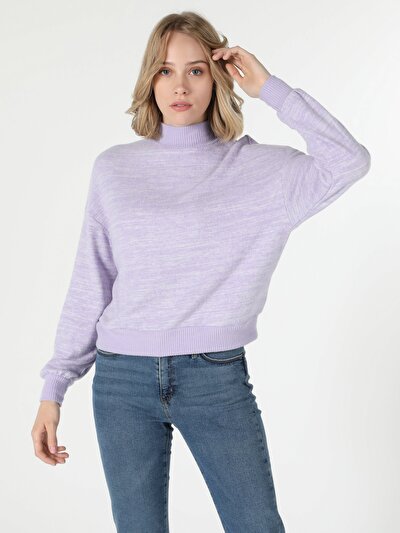 Afficher les détails de T-shirt À Manches Longues Violet Regular Fit  Femme
