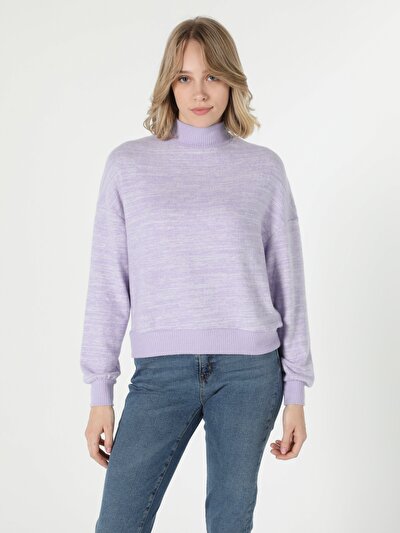Afficher les détails de T-shirt À Manches Longues Violet Regular Fit  Femme