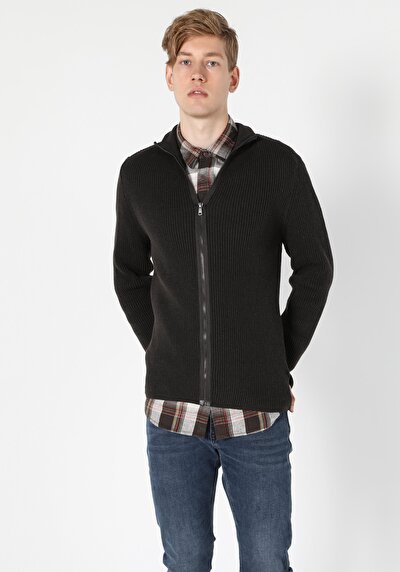 Image de Cardigan Tricot Marron Slim Fit Homme