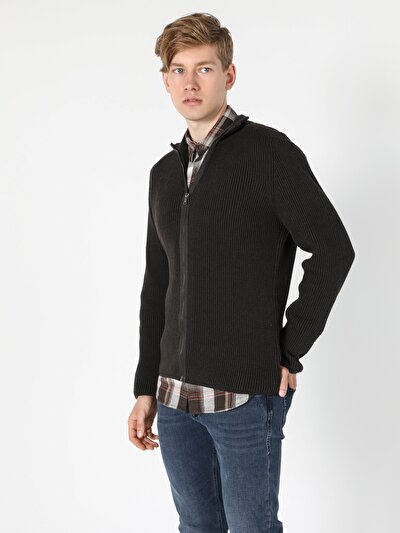 Image de Cardigan Tricot Marron Slim Fit Homme